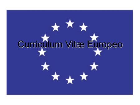 Curriculum Vitæ Europeo