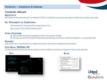 Unitools – Gestione Evidenze