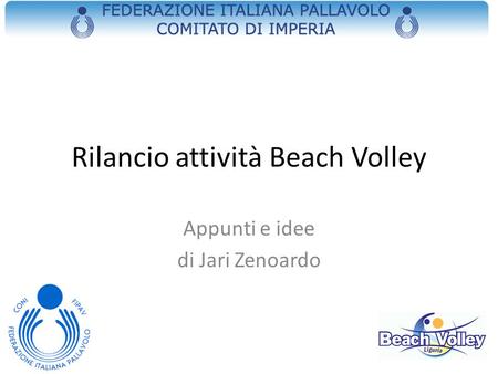 Rilancio attività Beach Volley