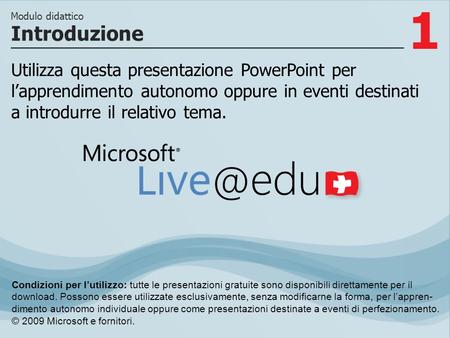 1 Introduzione Modulo didattico Utilizza questa presentazione PowerPoint per lapprendimento autonomo oppure in eventi destinati a introdurre il relativo.