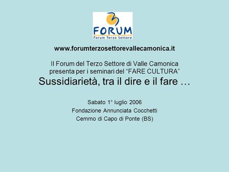 www. forumterzosettorevallecamonica