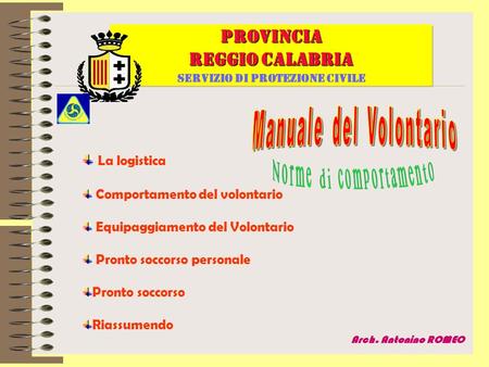 PROVINCIA REGGIO CALABRIA Servizio di protezione civile