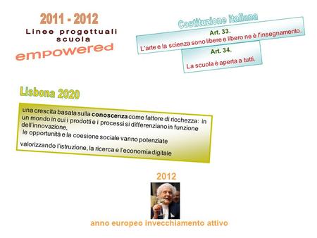 Costituzione italiana Lisbona 2020 Linee progettuali