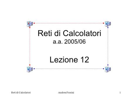 Reti di CalcolatoriAndrea Frosini1 Reti di Calcolatori a.a. 2005/06 Lezione 12.