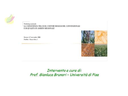 Prof. Gianluca Brunori – Università di Pisa