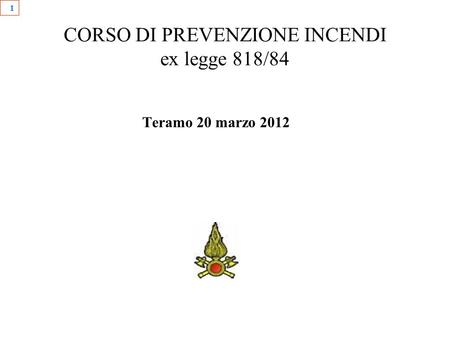 CORSO DI PREVENZIONE INCENDI ex legge 818/84