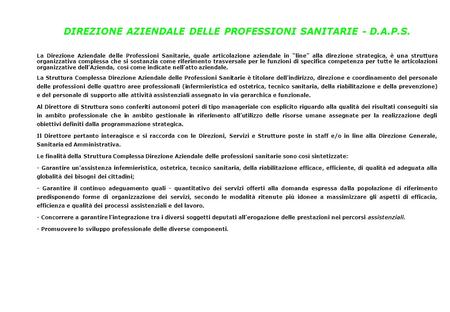 DIREZIONE AZIENDALE DELLE PROFESSIONI SANITARIE - D.A.P.S.