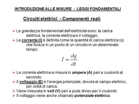 Circuiti elettrici - Componenti reali