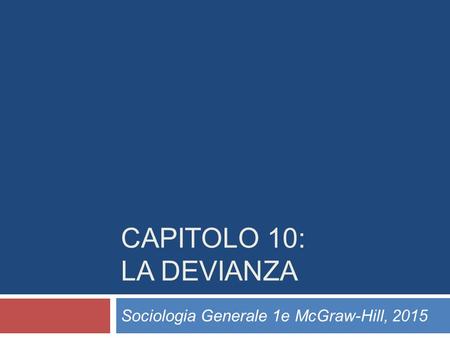 Sociologia Generale 1e McGraw-Hill, 2015