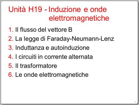 Unità H19 - Induzione e onde elettromagnetiche