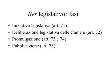Iter legislativo: fasi