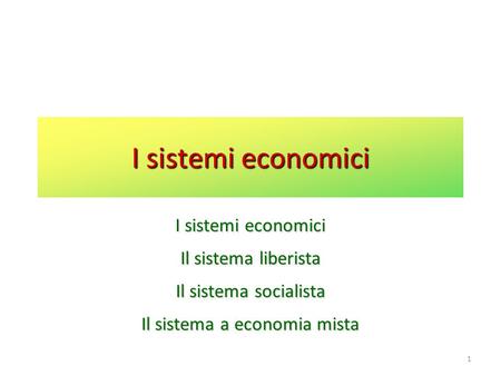 Il sistema a economia mista