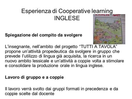 Esperienza di Cooperative learning INGLESE