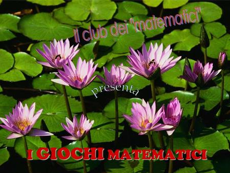 Il club dei matematici presenta I GIOCHI MATEMATICI.