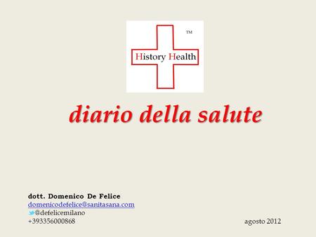 diario della salute dott. Domenico De Felice