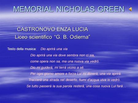 MEMORIAL NICHOLAS GREEN