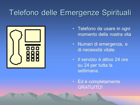 Telefono delle Emergenze Spirituali