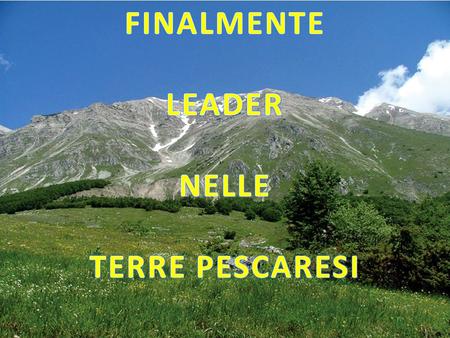 Attuazione Approccio Leader Nelle Terre Pescaresi PSR 2007 – 2013 Asse IV.
