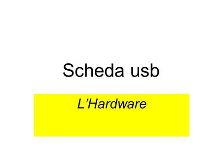 Scheda usb L’Hardware.