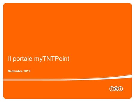 Il portale myTNTPoint Settembre 2012.