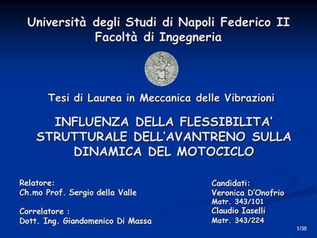 Università degli Studi di Napoli Federico II Facoltà di Ingegneria