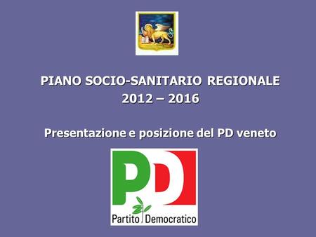 PIANO SOCIO-SANITARIO REGIONALE