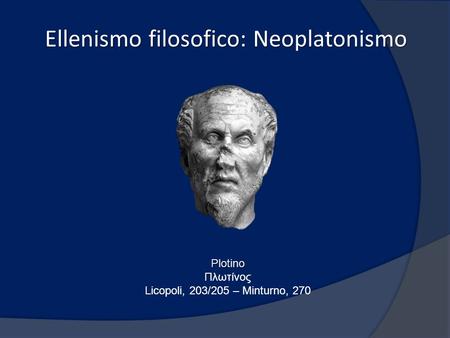 Ellenismo filosofico: Neoplatonismo