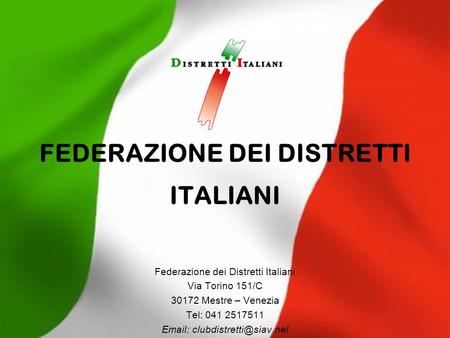 FEDERAZIONE DEI DISTRETTI ITALIANI