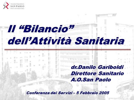 Conferenza dei Servizi – 5 Febbraio 2005