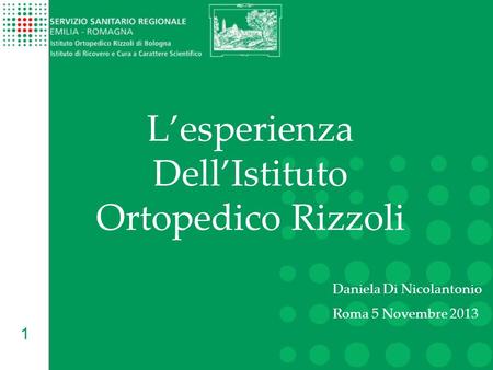 L’esperienza Dell’Istituto Ortopedico Rizzoli