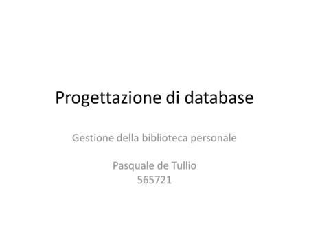 Progettazione di database