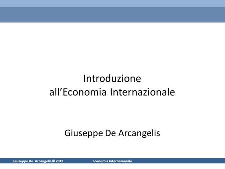 Economia Internazionale