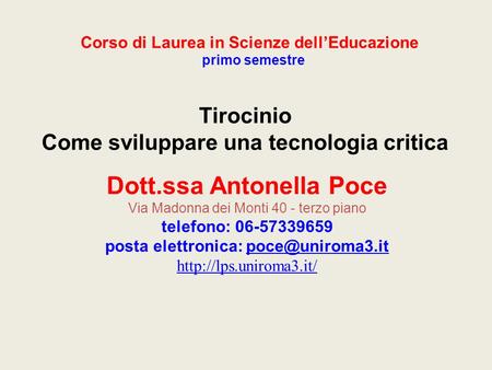 Dott.ssa Antonella Poce