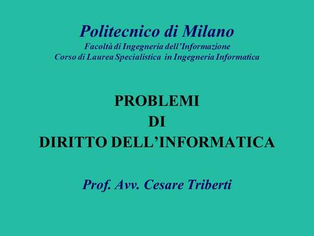 Politecnico di milano ingegneria informatica