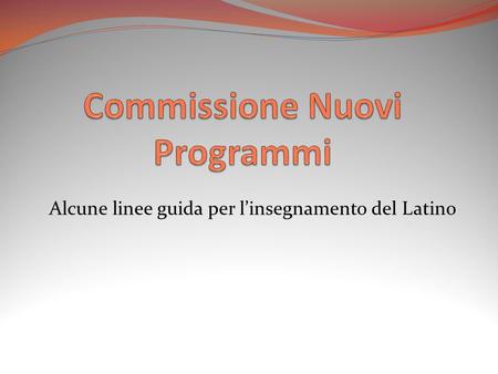 Commissione Nuovi Programmi