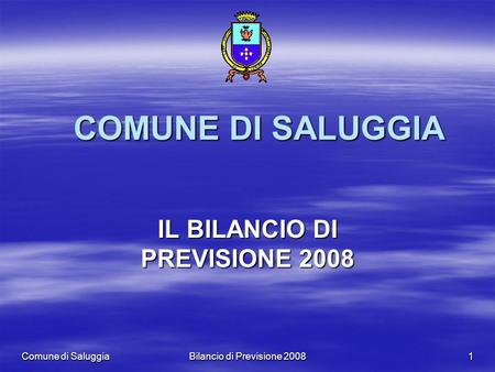 Comune di Saluggia Bilancio di Previsione 2008 1 COMUNE DI SALUGGIA IL BILANCIO DI PREVISIONE 2008.