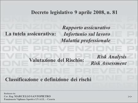 Decreto legislativo 9 aprile 2008, n. 81