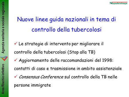 Nuove linee guida nazionali in tema di controllo della tubercolosi