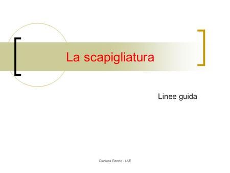 La scapigliatura Linee guida Gianluca Ronzio - LAE.