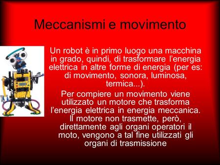 Meccanismi e movimento