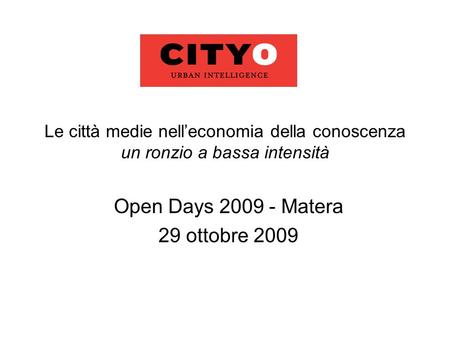 Open Days Matera 29 ottobre 2009