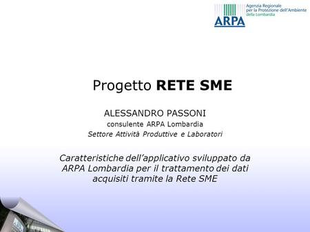 Progetto RETE SME ALESSANDRO PASSONI