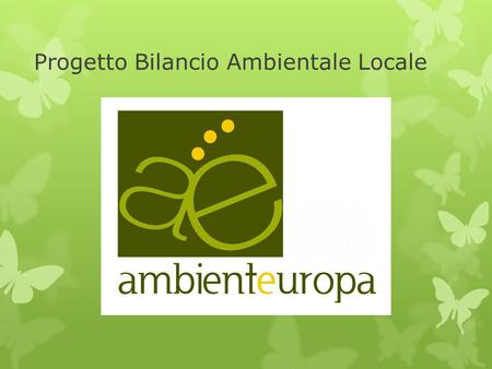 Progetto Bilancio Ambientale Locale. Bilancio Ambientale Locale.