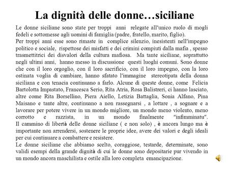 La dignità delle donne…siciliane