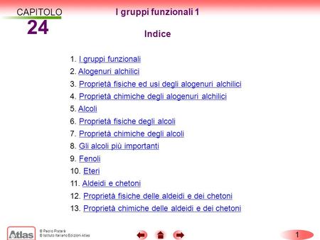 24 CAPITOLO I gruppi funzionali 1 Indice 1. I gruppi funzionali