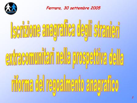 1 Ferrara, 30 settembre 2005. 2 A proposito di stranieri, nel nuovo regolamento anagrafico si dovrà: A) Creare un reale coordinamento con la normativa.