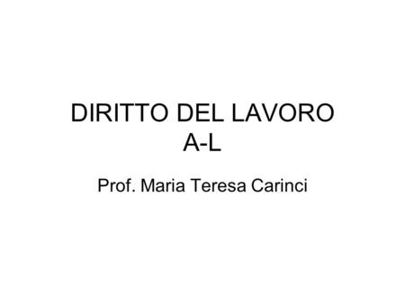Prof. Maria Teresa Carinci