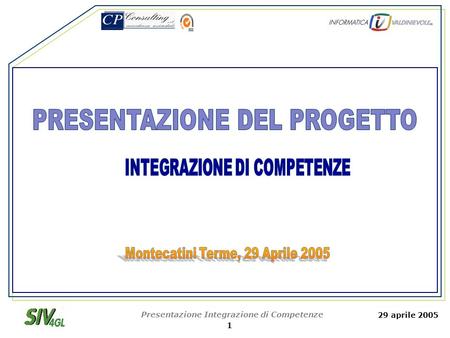 29 aprile 2005 Presentazione Integrazione di Competenze 1.