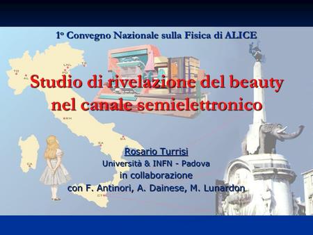 Studio di rivelazione del beauty nel canale semielettronico Rosario Turrisi Università & INFN - Padova in collaborazione con F. Antinori, A. Dainese, M.