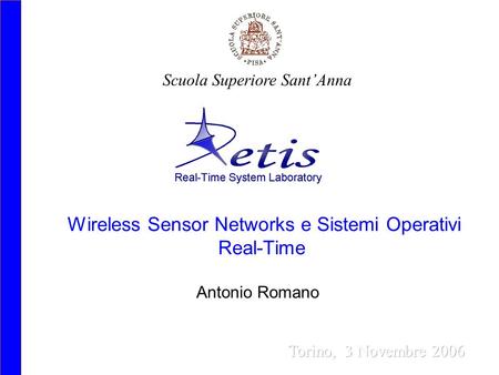 Wireless Sensor Networks e Sistemi Operativi Real-Time